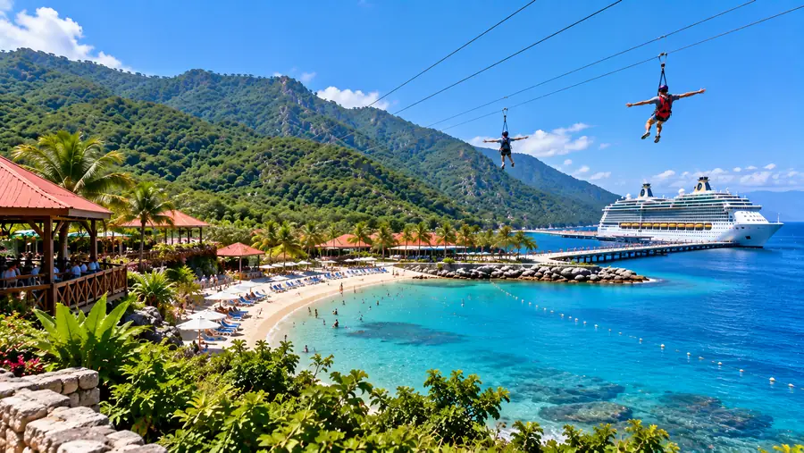 Labadie, ziplines over the lagoon